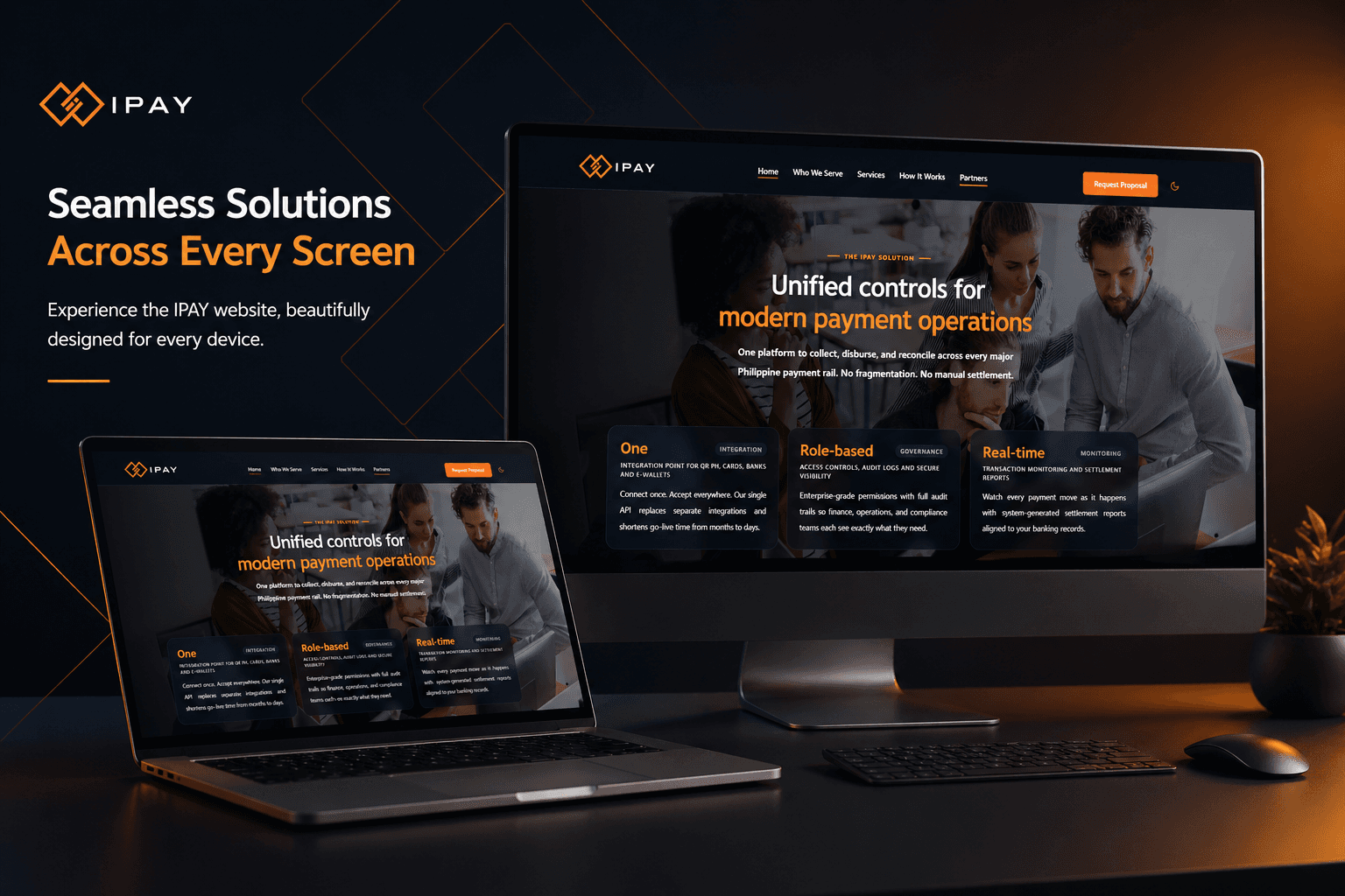 IPAY International shown across desktop and laptop screens
