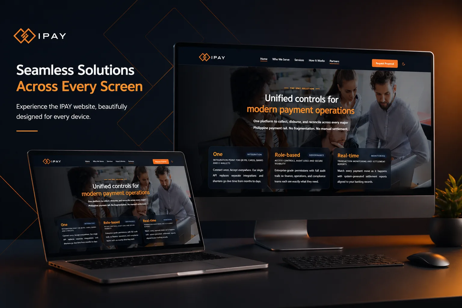IPAY International shown across desktop and laptop screens